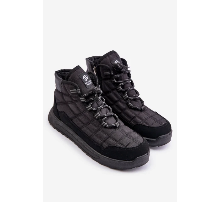 Zateplené Pánské Zimní Boty Šněrovací Progress model 21677011 Černé - Boto Zateplené Pánské Zimní Boty Šněrovací Progress model 21677011 Černé - Boto