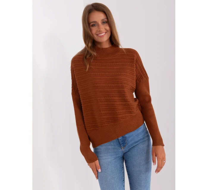 Sweter AT SW model 18895614 brązowy - FPrice Sweter AT SW model 18895614 brązowy - FPrice