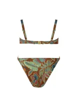 Dámske dvojdielne plavky Mykonos 2 S936MN2 Green Patterned - Self Dámske dvojdielne plavky Mykonos 2 S936MN2 Green Patterned - Self