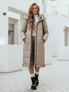 Dámska prechodná bunda ORVITA prešívaná s kapucňou béžová FashionStreet TY5026