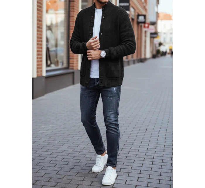 Pánsky sveter čierny FashionStreet WX2347