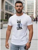 Pánske tričko Stay COOL s potlačou biele FashionStreet NX5018R
