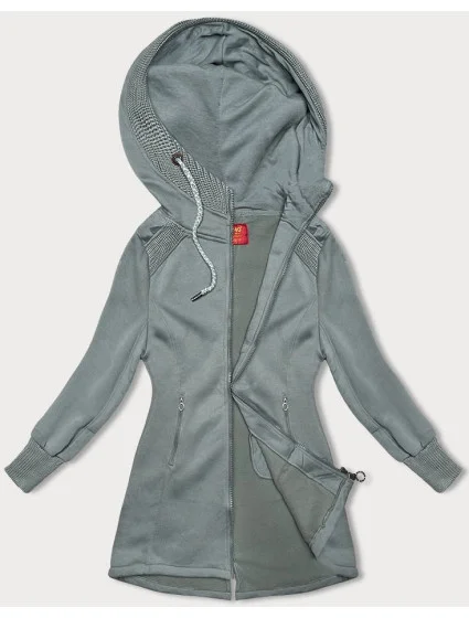 Šedozelená dlhá dámska mikina (AMG-321A)