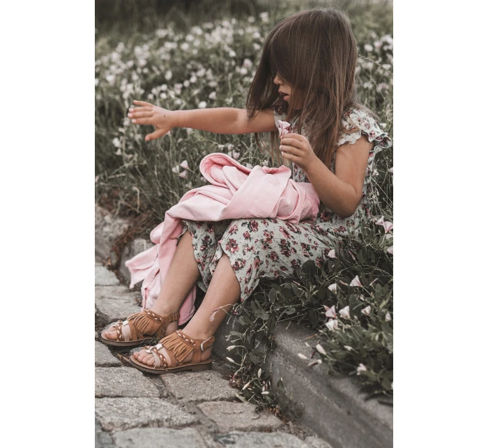 Dziecięce Sandały Na Rzep Z Frędzelkami Brązowe Missy Dziecięce Sandały Na Rzep Z Frędzelkami Brązowe Missy