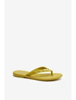 Płaskie Elastyczne Klapki Japonki Damskie ZAXY JJ285253 Limonkowe