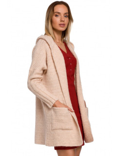 model 18002997 Pletený svetr s kapucí béžový - Moe