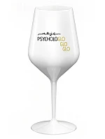 MY PSYCHOLOGLOGLOGLO - biely nerozbitný pohár na víno 470 ml