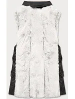 Elegantní vesta z ekokůže a kožešiny model 15831761 - S'WEST Elegantní vesta z ekokůže a kožešiny model 15831761 - S'WEST