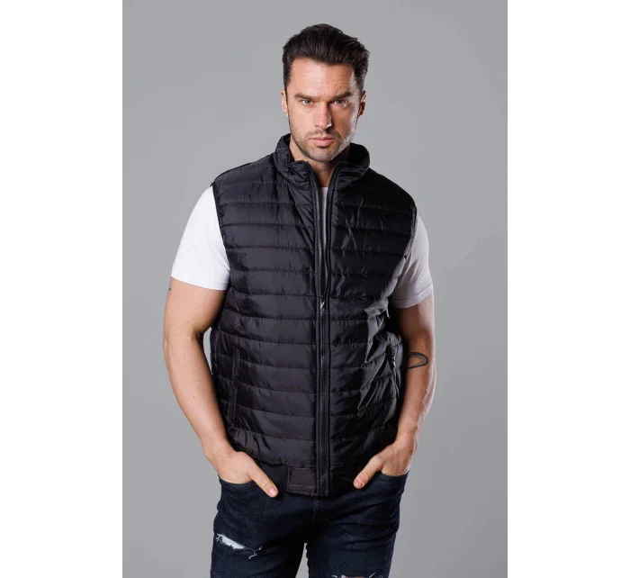 Černá pánská prošívaná vesta model 18347890 - J.STYLE Černá pánská prošívaná vesta model 18347890 - J.STYLE