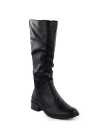 Dámské černé kožené boty model 21905312 - JEZZI