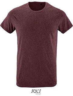 SOL'S Regent Fit Pánske tričko „Slim Fit“ 25.0553 melírované v odtieni oxblood