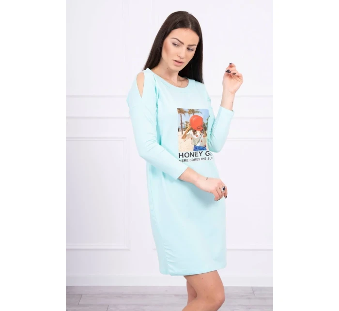 Šaty s mätovou potlačou Honey girl
