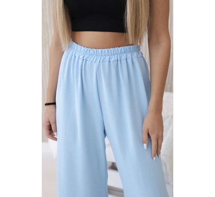 Kalhoty se širokými nohavicemi modrý Kalhoty se širokými nohavicemi modrý