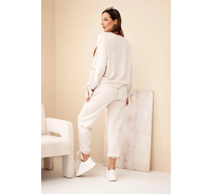 Dámský set z viskózy s mašlemi máslový model 22103428 - K-Fashion