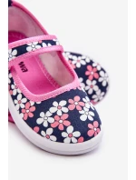 Dziecięce Baleriny W Kwiatuszki Granatowo-Różowe Noah Dziecięce Baleriny W Kwiatuszki Granatowo-Różowe Noah
