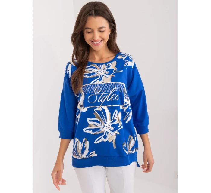 Bluzka RV BZ model 20148858 kobaltowy - FPrice Bluzka RV BZ model 20148858 kobaltowy - FPrice