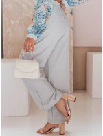 Dámské kalhoty se širokými nohavicemi šedá Dstreet model 21987428 - FashionStreet