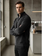 Pánsky sveter s golierom tmavosivý FashionStreet WX2351 Pánsky sveter s golierom tmavosivý FashionStreet WX2351