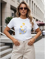 Koszulka damska z nadrukiem biała model 22277156 - FashionStreet Koszulka damska z nadrukiem biała model 22277156 - FashionStreet