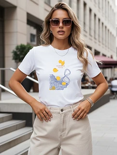 Koszulka damska z nadrukiem biała model 22277156 - FashionStreet
