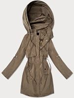 Klasická dámska bunda Goodlookin s hnedou podšívkou (B2006-48)