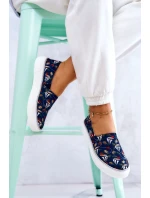 Damskie Tenisówki Slip On Memory Foam Big Star JJ276016 Granatowe