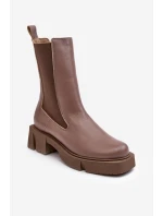 Damskie Botki Sztyblety 2693/230 Laura Messi Brązowe