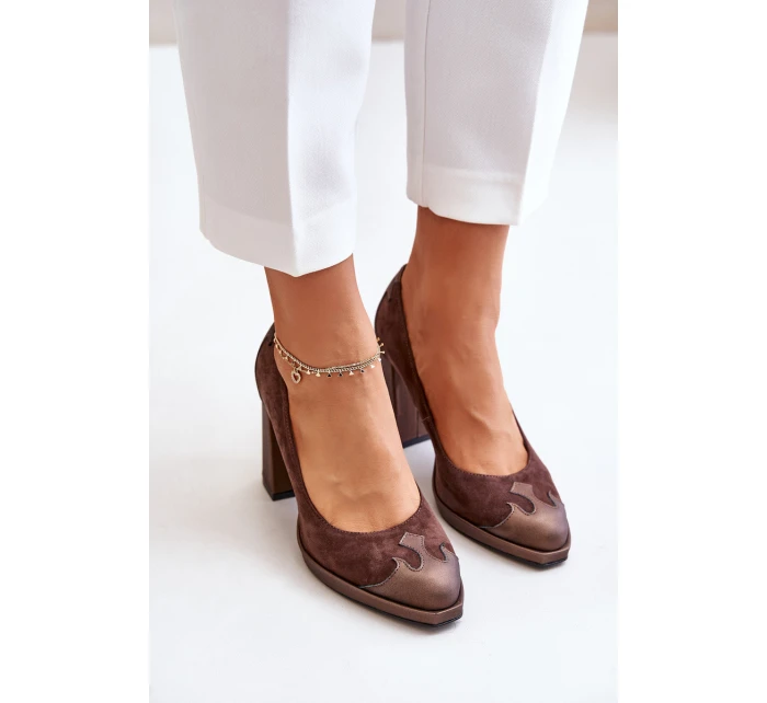 Semišové Na Podpatku Hnědé model 21673387 - Laura Messi