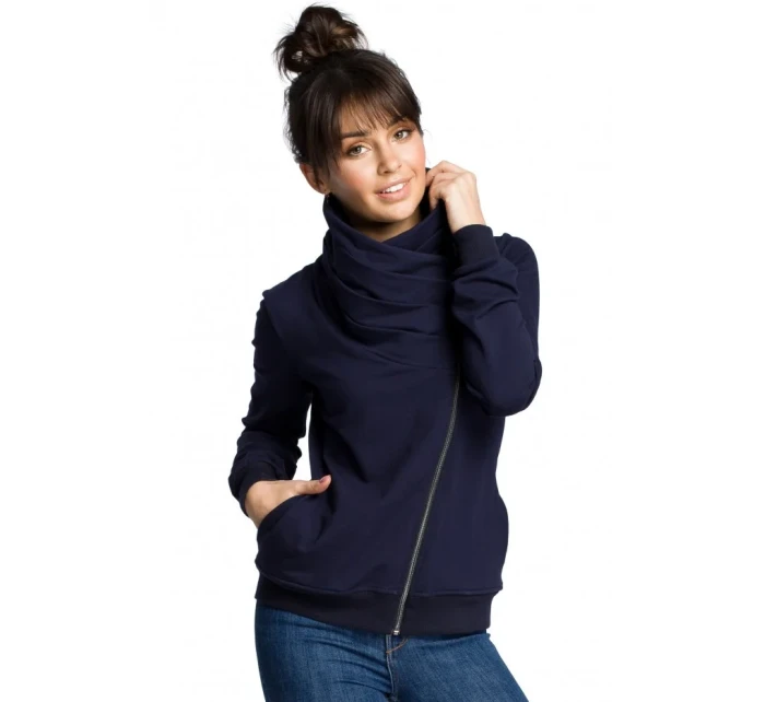 model 15097749 Mikina na zip ecru barva - BeWear