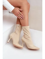 Materiál Kotníkové topánky na podpätku Light Beige Amune Materiál Kotníkové topánky na podpätku Light Beige Amune