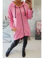 Mikina so zipsom na chrbte svetlo ružová