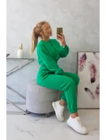 Zateplený set s krátkou mikinou zelený