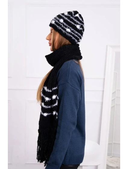 Dámská souprava se šátkem černá model 18751035 - K-Fashion Dámská souprava se šátkem černá model 18751035 - K-Fashion