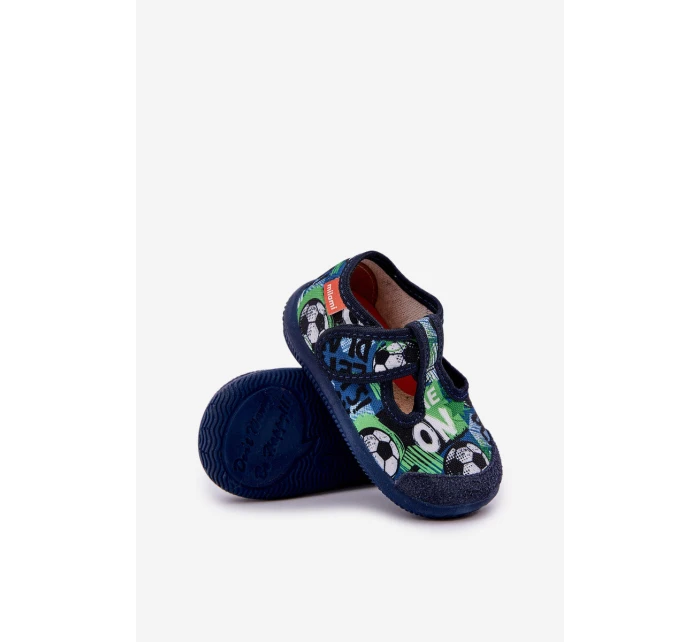 Pantofle Dětské Elastické Na Suchý Zip S Modré model 21682782 - Milami