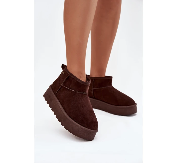 Nízké sněhule na platformě Big Star model 21708613 čokoládové - Big Star Shoes Nízké sněhule na platformě Big Star model 21708613 čokoládové - Big Star Shoes