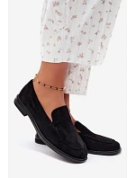 Dámske mokasíny a loafers z ekologického semišu, čierne, Laisie Dámske mokasíny a loafers z ekologického semišu, čierne, Laisie