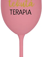 DEDKOVA TEKUTÁ TERAPIA - ružový pohár na víno 350 ml
