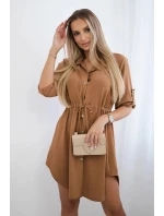 Šaty so zapínaním na gombíky30112 tmavohnedé - Kesi