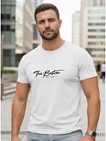 Pánske bavlnené tričko s potlačou „The Boston“, biele, FashionStreet NX5129R Pánske bavlnené tričko s potlačou „The Boston“, biele, FashionStreet NX5129R