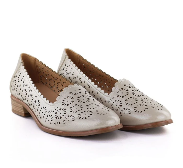 Dámské prolamované zlaté polobotky model 22015154 - Potocki Dámské prolamované zlaté polobotky model 22015154 - Potocki