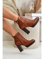 Botki Damskie Ocieplane Na Wysokim Słupku Zapinane Na Zamek Camel Bioria Botki Damskie Ocieplane Na Wysokim Słupku Zapinane Na Zamek Camel Bioria