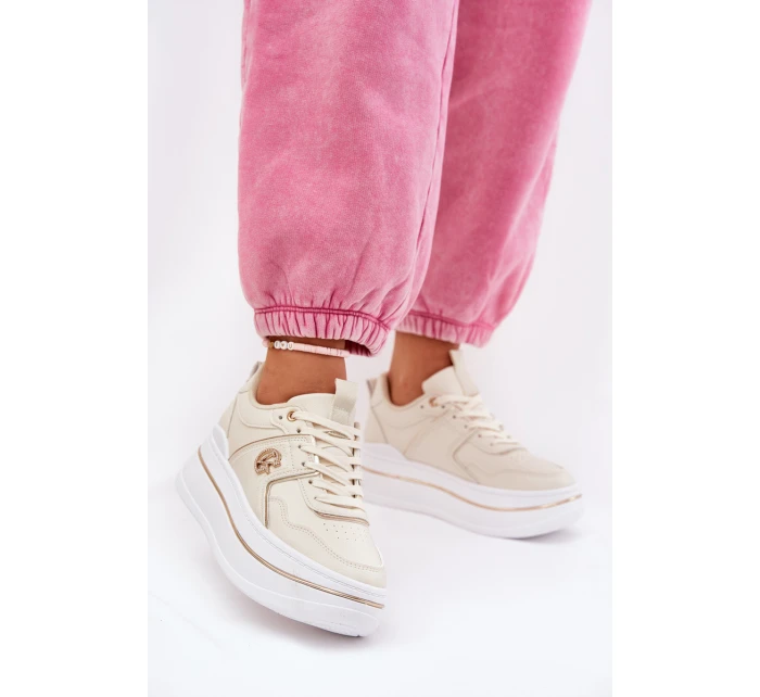 Dámské Sportovní Boty Na Platformě Béžové model 21687804 - Boto