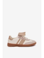 Niskie Sneakersy Damskie Z Wywiniętym Językiem Beżowe Ardira Niskie Sneakersy Damskie Z Wywiniętym Językiem Beżowe Ardira