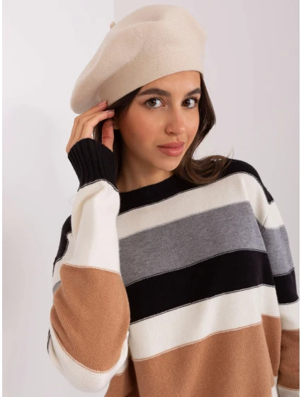 Czapka AT CZ model 21488734 jasny beżowy - FPrice Czapka AT CZ model 21488734 jasny beżowy - FPrice