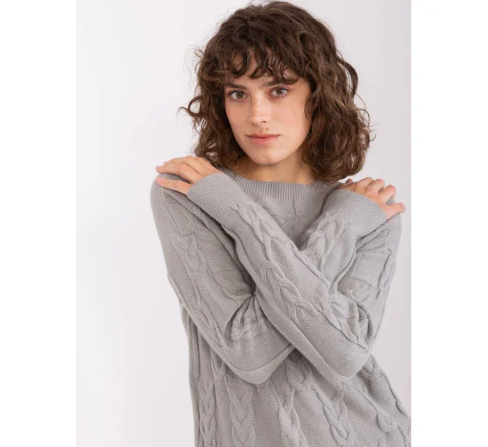 Sweter AT SW model 19040771 szary - FPrice Sweter AT SW model 19040771 szary - FPrice