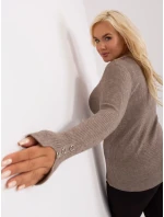 Sweter PM SW PM model 18949004 ciemny bezowy - FPrice Sweter PM SW PM model 18949004 ciemny bezowy - FPrice