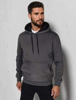Pánská základní mikina s kapucí v grafitové barvě Dstreet model 21985876 - FashionStreet