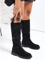 Dámské semišové černé kozačky Dstreet model 21993173 - FashionStreet