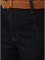 Dámske džínsy s vysokým pásom a širokými nohavicami tmavomodré FashionStreet UY2967