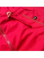 Krátka červená bunda parka s kapucňou (TLR335)